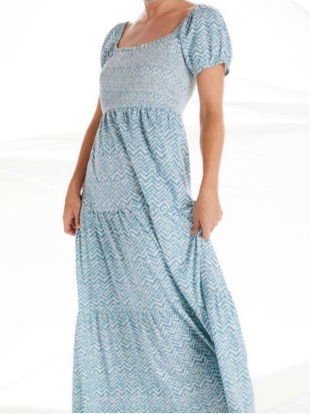 XL Anthropologie Daily Practice Light Blue
Chevron Maxi Dress